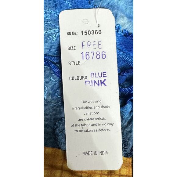 Sakkas Blouse Women’s Turquoise Tie Dye Top Short Sleeve V-Neck One Size NEW - Picture 9 of 9